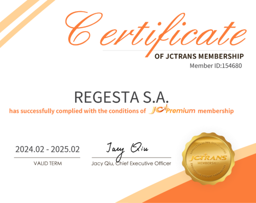 Regesta certyfikowanym członkiem JCTrans